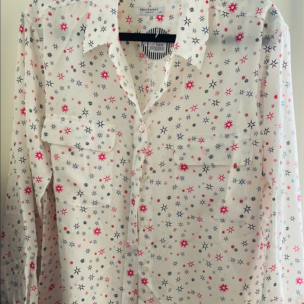 Equipment 100% silk button front blouse NWT
